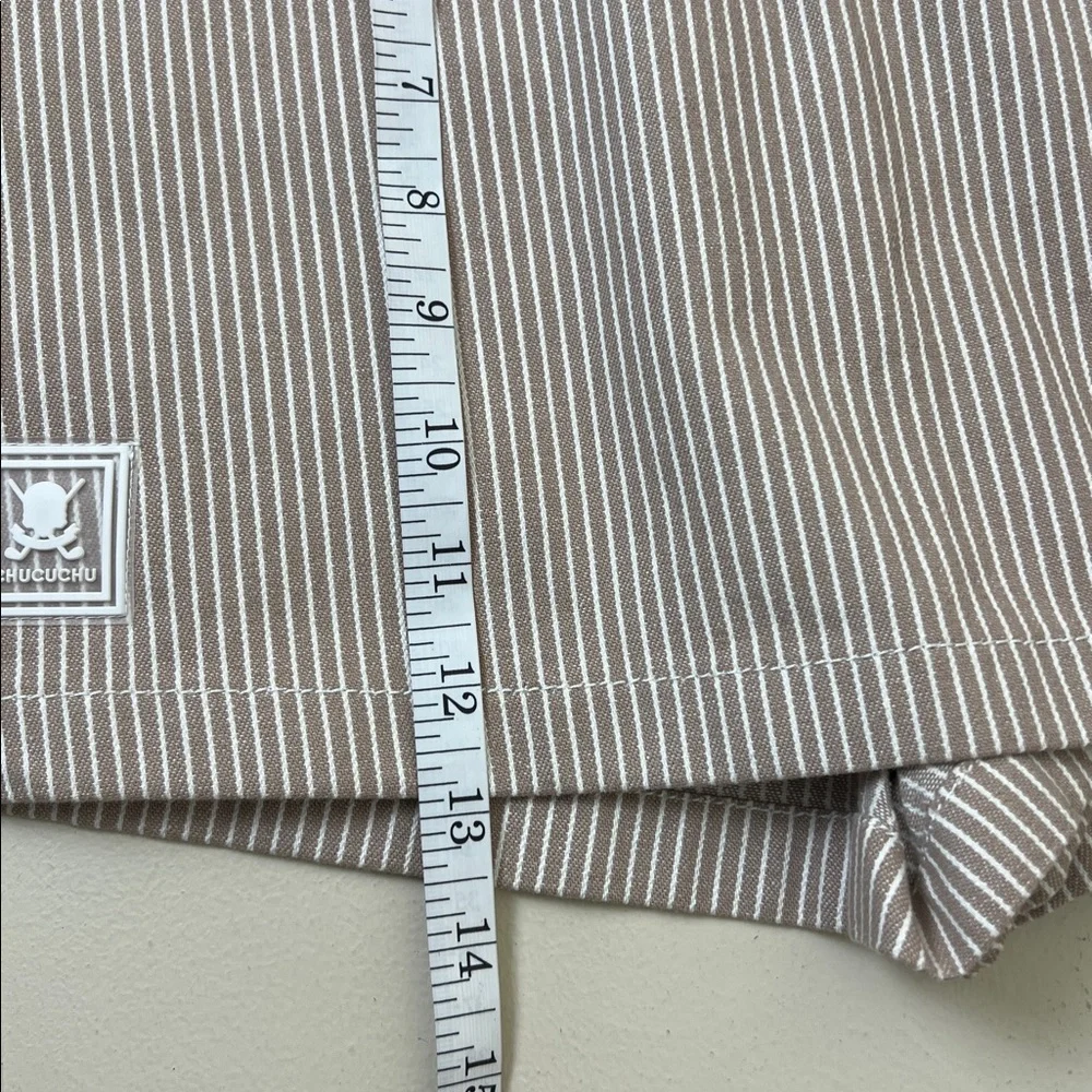 NWT Chucuchu Women Golf Stripe Culotte shorts Beige Size Small
